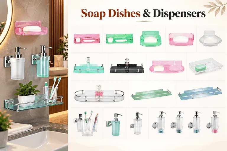 Soap Dishes & Dispensers: bath fittings catalogue image from Chennai Traders