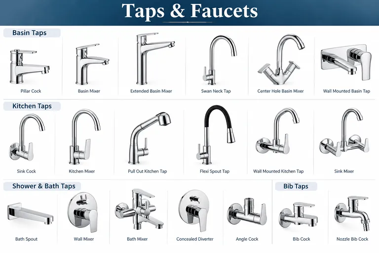 Taps & Faucets: bath fittings catalogue image from Chennai Traders
