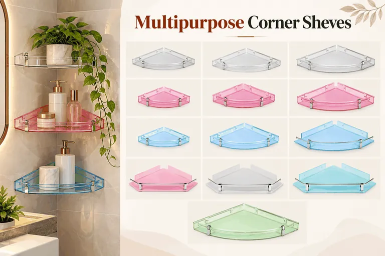 Multipurpose Corner Shelves: bath fittings catalogue image from Chennai Traders