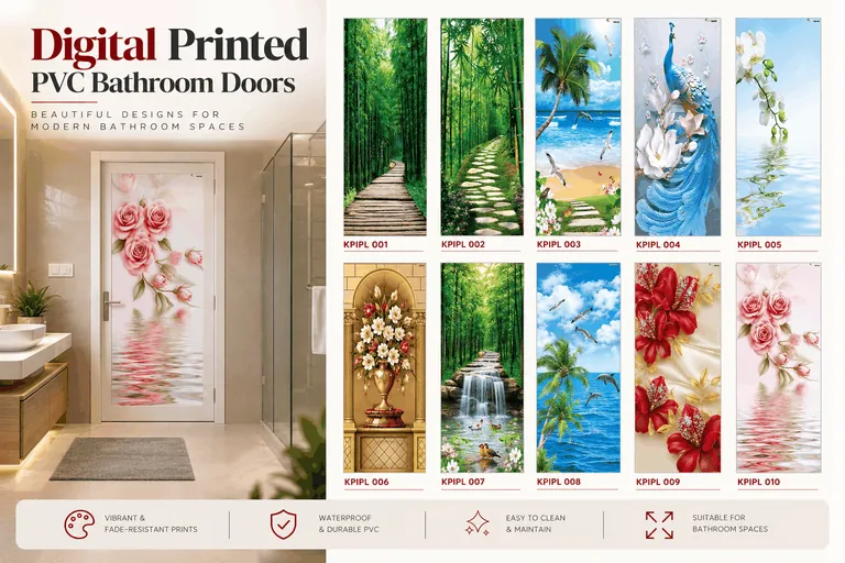 Digital Printed PVC Bathroom Doors: doors catalogue image from Chennai Traders