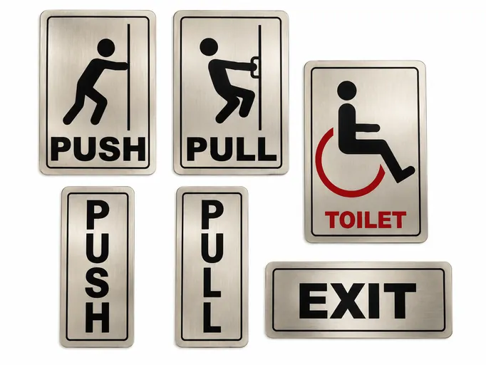 Push, Pull & Toilet Signs: home decors catalogue image from Chennai Traders
