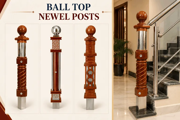 Ball Top Newel Posts: home decors catalogue image from Chennai Traders